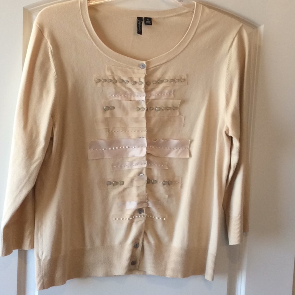 Relativity sweater with bead embellishments